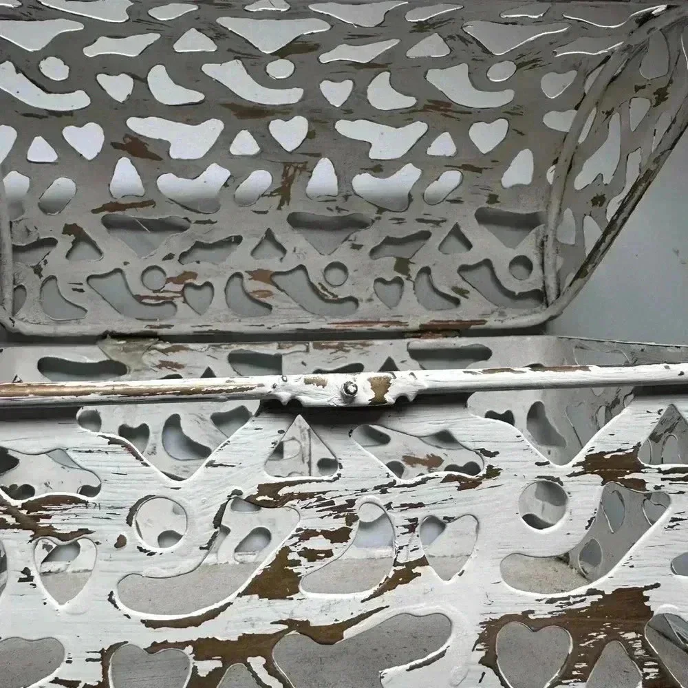 Metal Decorative‎ Chipped Paint Design Chest Container